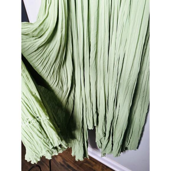 BIBHU MOHAPATRA Green Flowy Empire Maxi Shift Style Sleeveless Dress Size 2 - Picture 14 of 16